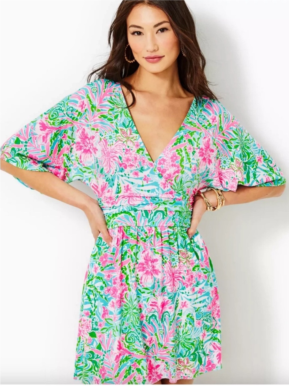 Lilly Pulitzer Parigi Skort Romper in Amalfi Blue Leaf It Wild Large